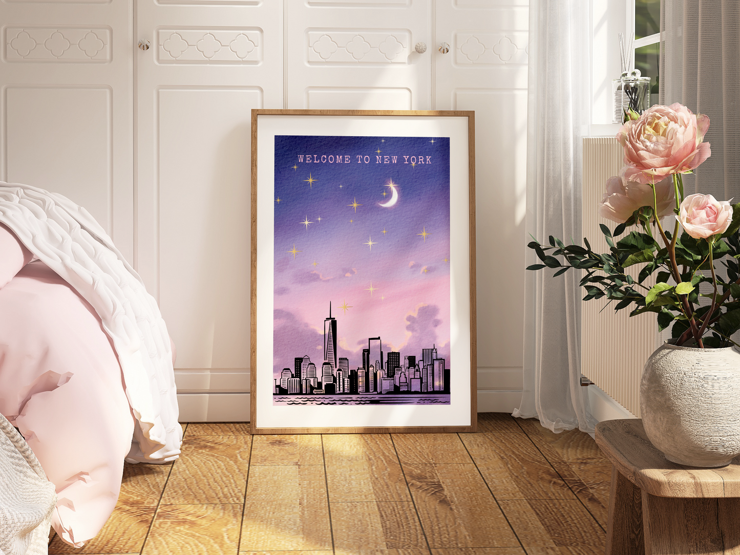 Welcome To New York (Border) Watercolor Swiftie Themed Poster