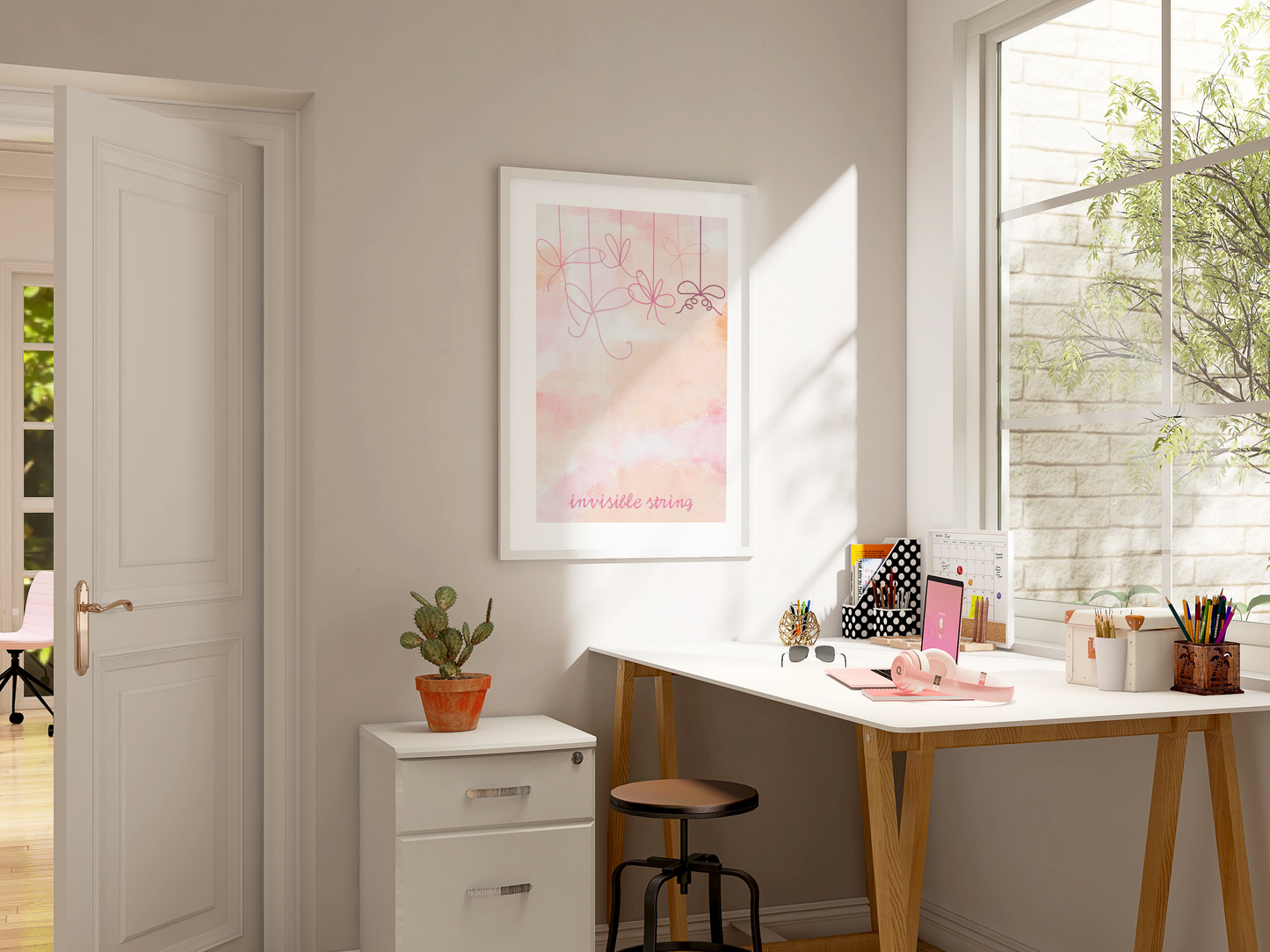 Invisible String (Border) Watercolor Swiftie Themed Poster